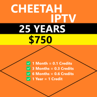 Cheetah IPTV 25 Years Reseller Panel