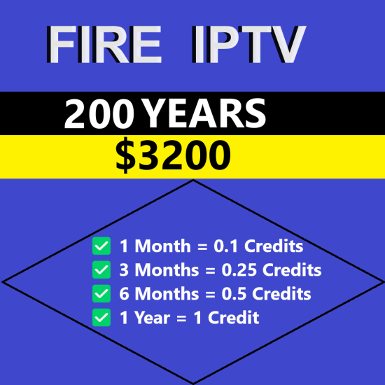 Fire IPTV 200 Years Reseller Panel