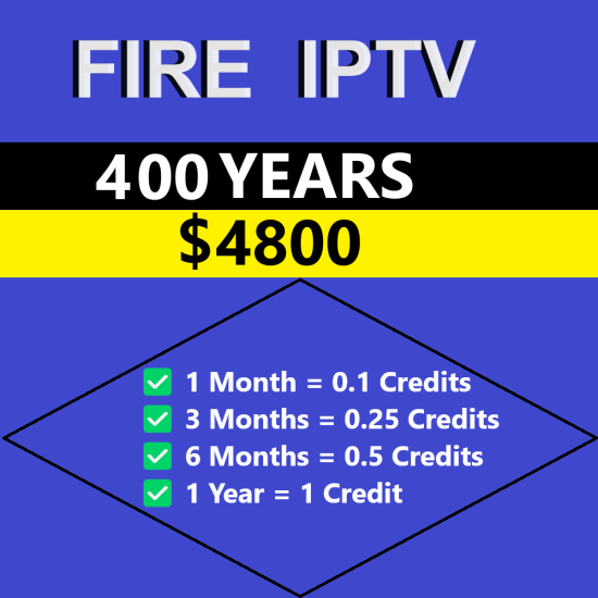 Fire IPTV 400 Years Reseller Panel