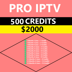 PRO IPTV 500 Credits Reseller Panel