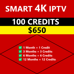 Smart 4K IPTV 100 Reseller Credits