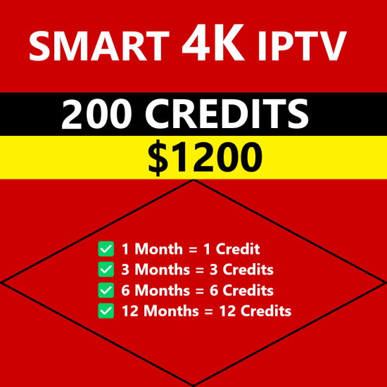 Smart 4K IPTV 200 Reseller Credits